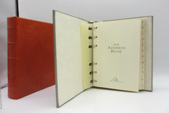 Address Book Leather Hardcover 6 Ring Binder Graphic Image GRAY Swirl
