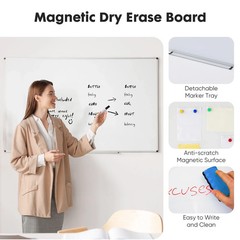 36 X 24 inches Magnetic Dry Erase Board with Aluminum Frame, Whiteboard for