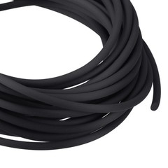 Rubber Cord Tube 16ft 2mm Dia 1mm Hole Black Hollow Tubing for DIY Craft