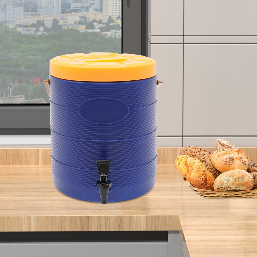 Insulated Beverage Dispenser 25L/6.6Gal Blue Stainless Steel with Faucet
