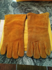Heat Resistant Welding Gloves Leather Safety Gloves, 13″ long Large/Xlarge