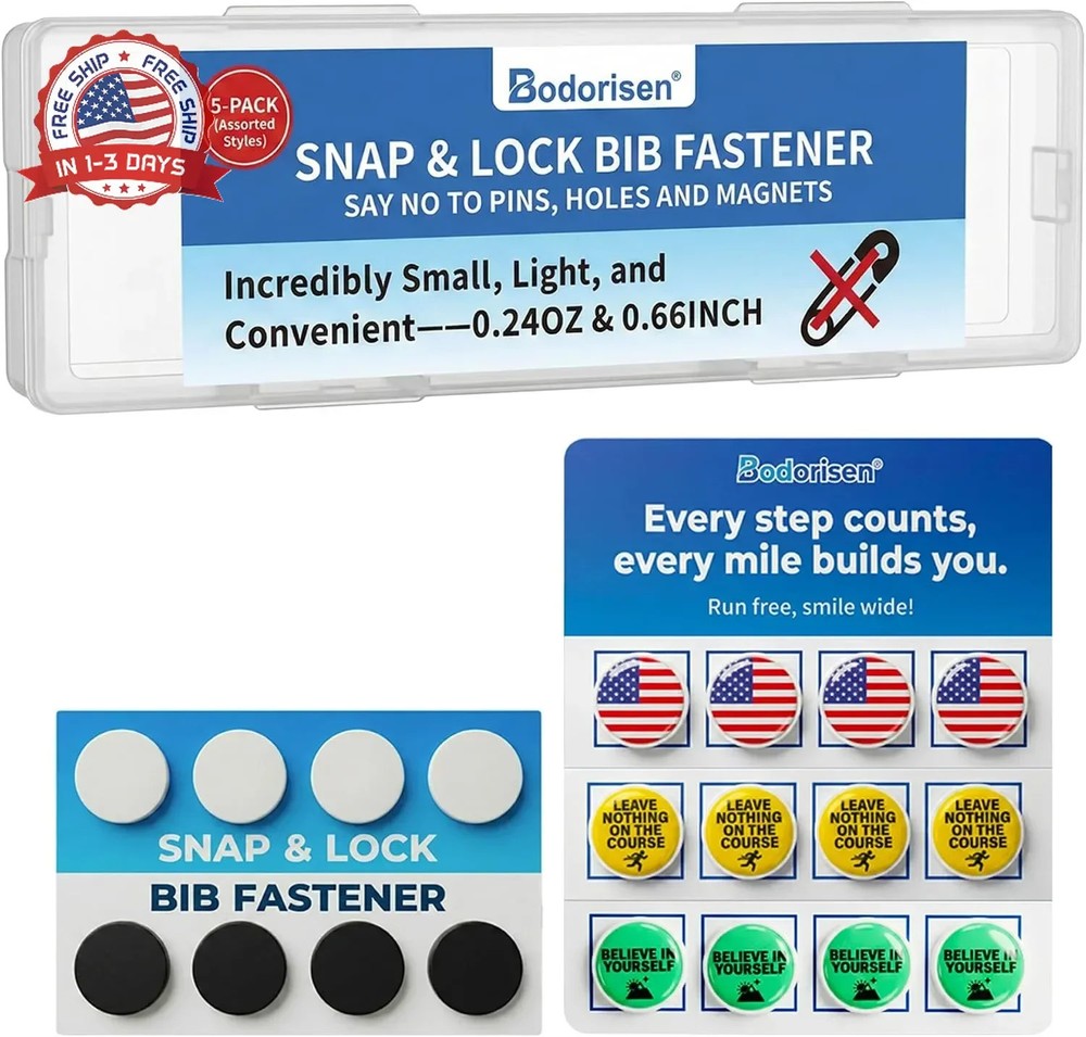 20PCS Racing Bib Clips – Running Bib Clips & Runner Number Holder – Secure Bib H