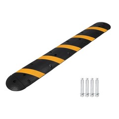 6FT Rubber Speed Bump Driveway Cable Protector Ramp 25000 Lbs with End Caps
