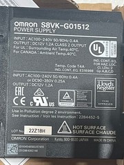Omron S8VK-G01512 Power Supply 12v-dc 1.2 Amp 100-240v-ac
