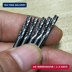 5 Pcs 1/8” Shank Double Slot Aluminum Cutting Burr | Cylindrical End Cut Tungst