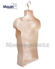 5 Pack Flesh Mannequin Male Torso Dress Forms + 5 Table Top Stands + 5 Hangers