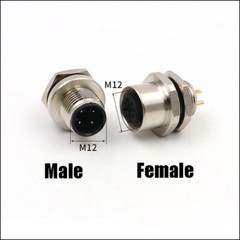 PG7 M12 Sensor Connector 4/5/8/12 Pin Male/Female Straight/Right Angle Plug IP67