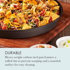Chicago Metallic 14-Inch Deep Dish Pizza Pan, Nonstick Carbon 14-Inch, Silver