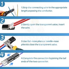 100PCS 2 Pin Wire Connector Quick Splice Plug AWG 18-22 For LED Automotive Car