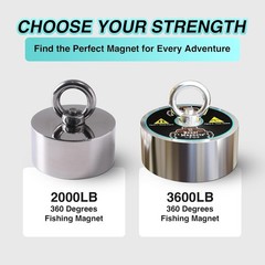 Powerful 2000lb N52 Fishing Magnet – Perfect for Underwater Salvage Adventures