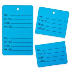 1000 Qty Unstrung Colored Large Price Tags w/Perforated Stub