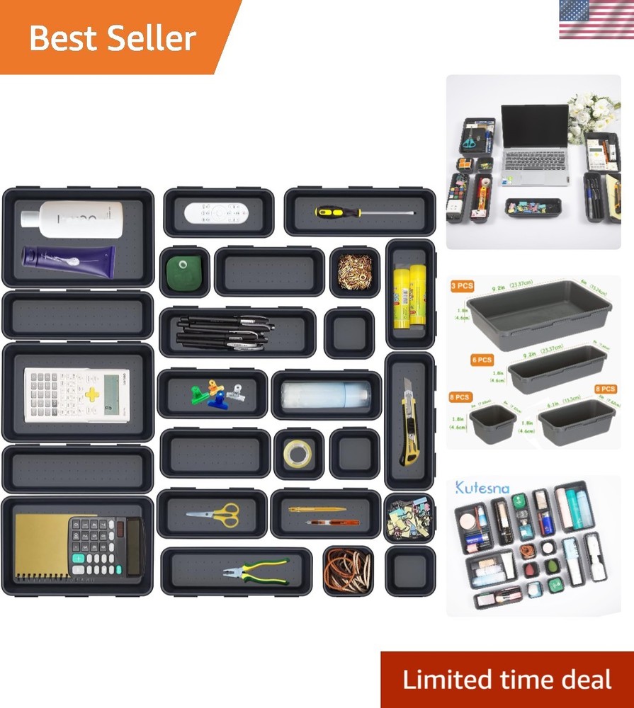 Effortless Organization: 25 Pcs Interlocking Desk Drawer Separators for Any Room