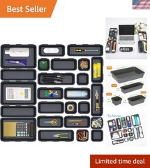 Effortless Organization: 25 Pcs Interlocking Desk Drawer Separators for Any Room