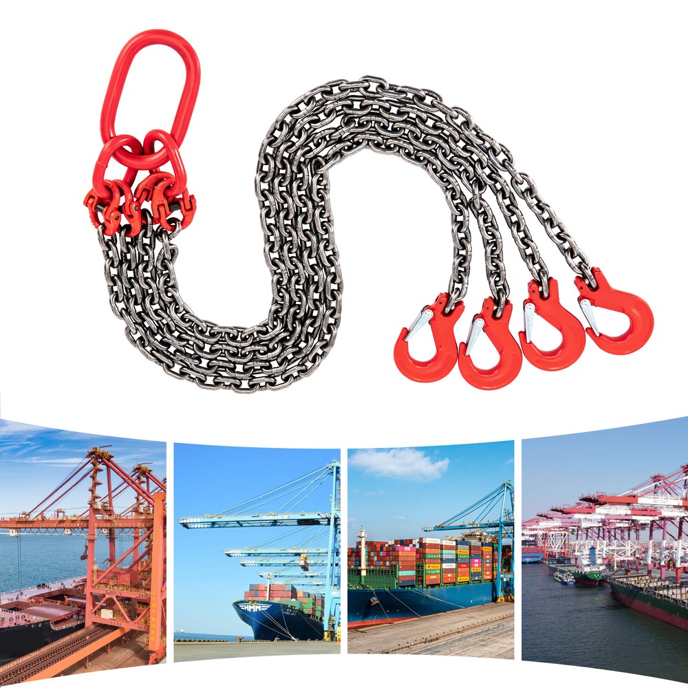 5/16″ Lifting Chain Sling G80 Spreader 4-Leg with Grab Hooks Tagged USA SALE!