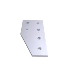 Lot of 6 80/20 4320 Angled Flat Plates, 15-Series, 6-Hole, 6in x 3in x 0.250in