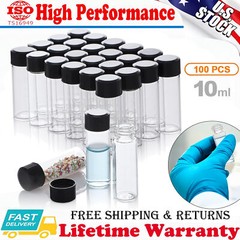 for Lab/Travel Storage Vials 10ml Glass Vials w/Screw Caps and Plastic Stoppers