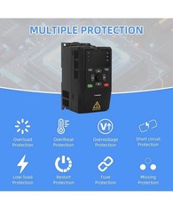 VFD 2.2KW 3HP 200-240V Inverter 1 Phase Input 3 Phase 0-400HZ Output 9A Variable