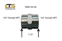 1/4″ Female Pipe x 1/4″ Female Pipe Hydraulic Adapter 5000-04-04 Carbon Steel
