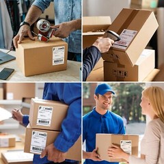 100-4000 Fanfold 4×6 Direct Thermal Shipping Labels Perforated for Zebra & Rollo