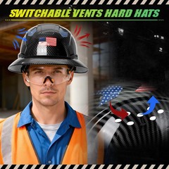 Hardhats size range from 53-63cm/ 20.86-24.80 inch, Bright Black Carbon…