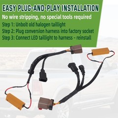 Dodge Ram 1500/2500/3500 Halogen to LED Adapter Harness with Resistor Conversion