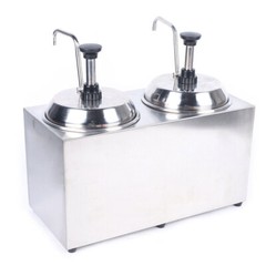 Commercial Hot Fudge Warmer Nacho Cheese Sauce Warmer w/ Pump Dispenser 1600W