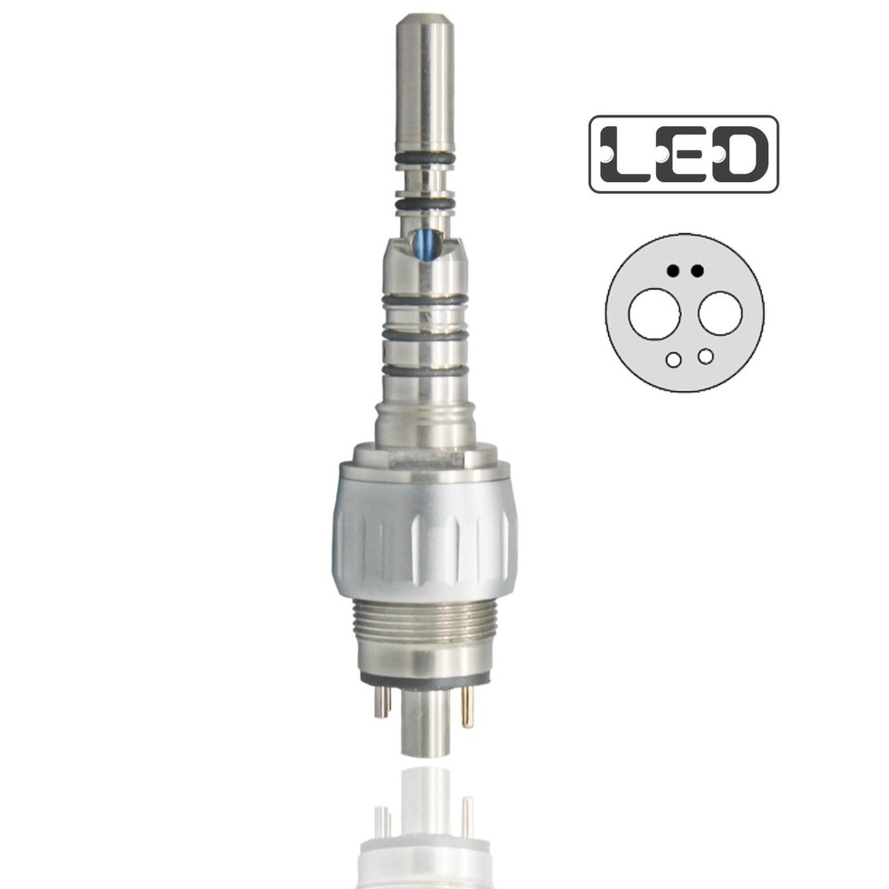 6 Pin Hole Quick Coupler Connector For Fiber Optic Dental Handpiece