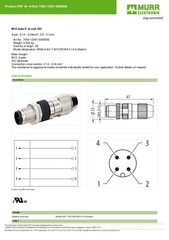Murr Elektronik 7000-12491-0000000 Connector M12 Male Field-Wireable IDC 4 Pin