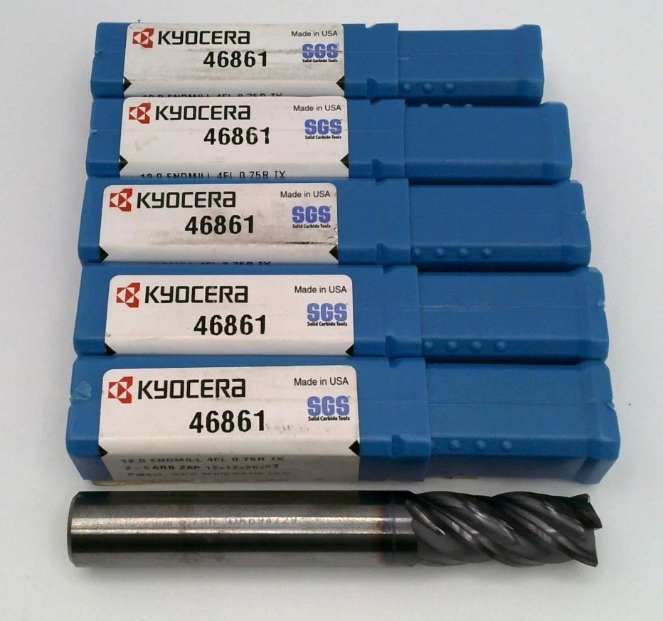 (5 pcs) SGS Z-Carb ZAP 46861 11.86mm (0.467″) 0.75R 4FL Carbide End Mill Ti-NAMI