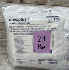 Gammex Non-Latex PI Surgical Gloves Sterile *24 PAIR* Size: 8 *Exp: 9/26*