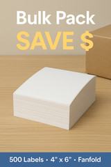 500 4×6 Fanfold Direct Thermal Shipping Labels for Zebra and Rollo Printers