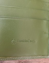 Franklin Covey ~ Green Classic Leather 7 Ring Planner ~ Excellent Pre-Owned
