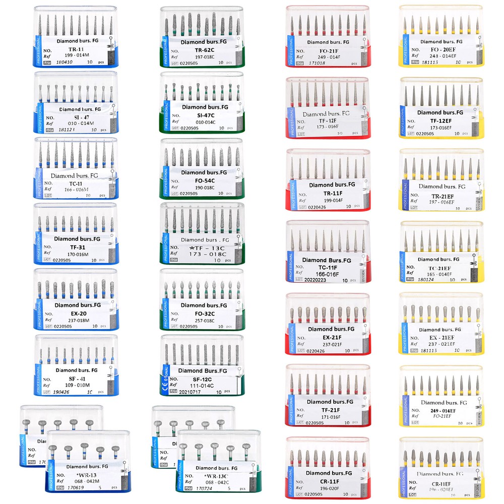 Dental FG Super Coarse/Medium/Extra Fine Diamond Burs for High Speed Handpiece