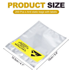 Anti Static Shielding ESD Bags 4″ x 6″ Multi Pack Zip Resealable Translucent bag