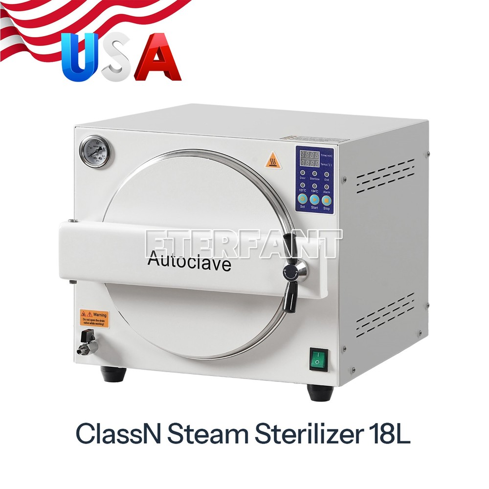 US 18L Dental Autoclave Steam Sterilizer Medical Steam Sterilization 121°C/134°C