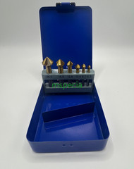 6 Pc 3 Flute HSS Titanium Chamfer Chamfering End Mill Cutter Bit Countersink Set