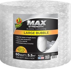 Large Bubble Cushioning Wrap 60 FT – Reusable, Perforated, Heavy Duty Solution