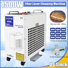1500W Dual Pendulum Fiber Laser Cleaning Machine For Car Oil Rust Remove 220V US