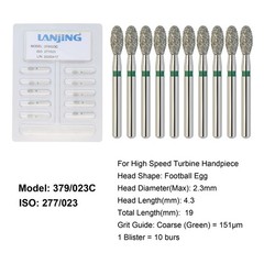 Dental Diamond Burs Football Bur FG Fine Coarse High Speed Friction Grip 368 379