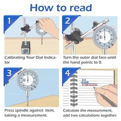 Dial Indicator with Magnetic Base and Point Precision Inspection KIT 0.001 Inch