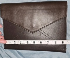 Franklin Covey Dark Brown Full Grain Leather Planner Notebook Cover Snap Closure