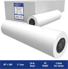 Alliance Wide Format Paper CAD Bond Rolls (20lb | 2 Rolls, 36″ x 300ft | 2″Core)