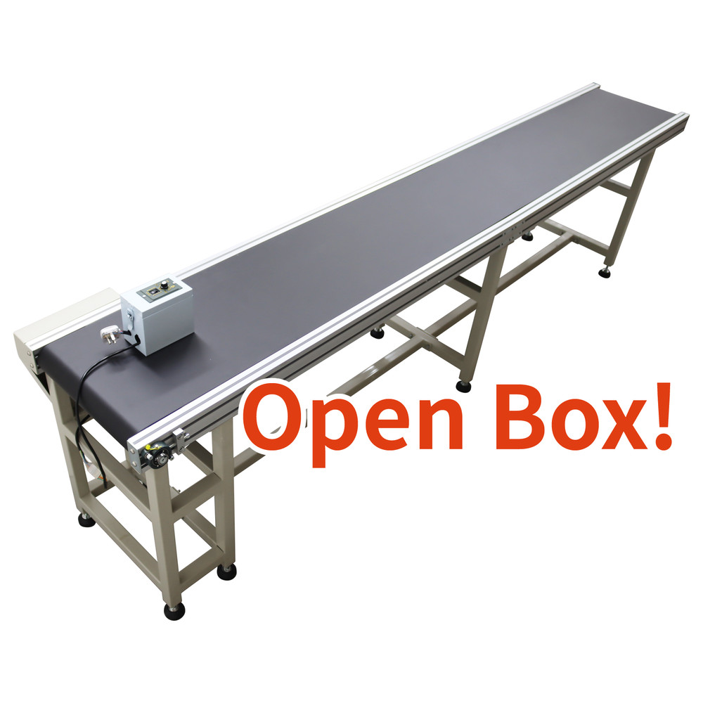 Open Box! 118″ Length Electric PVC Belt Conveyor Adjustable Speed 11.8″ Width