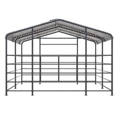 13x13FT Metal Livestock Shelter Heavy Duty Steel Barn for Horse&Cattle Free Ship