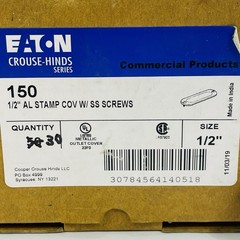 Qty 30 Eaton Crouse-Honda 150 1/2” AL Stamp Conduit Body Covers Series-5 ~NEW~