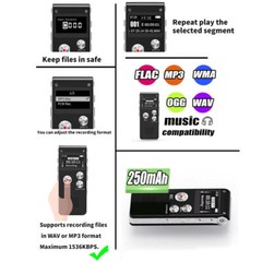 Digital Voice Recorder Dictaphone Mp3 Mini Pocket Audio Recorder Mic Lecture US
