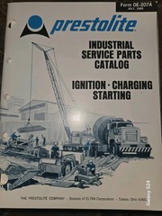 PRESTOLITE AGRICULTURAL EQUIPMENT AND INDUSTRIAL SERVICE PARTS CATALOGS 1968
