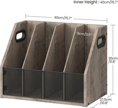 CHOEZON Wooden Desktop File Organizer with Removable Dividers, Mesh Front Panel