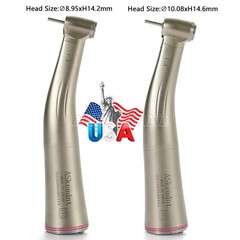 1-10 x Dental LED 1:5 Contra Angle Fiber Optic Handpiece Mini / Standard Head