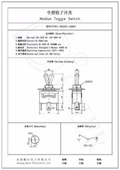 Daier Toggle Switch KN3C-102 SPDT 2-Position 250VAC 15Amps 12VDC 1/2″ #E34BA